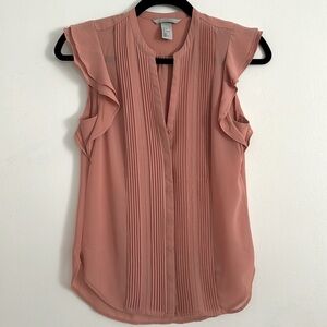 H&M pleated front ruffle sleeve blouse - size 2